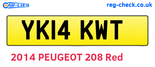 YK14KWT are the vehicle registration plates.