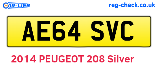 AE64SVC are the vehicle registration plates.