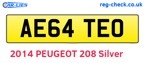 AE64TEO are the vehicle registration plates.