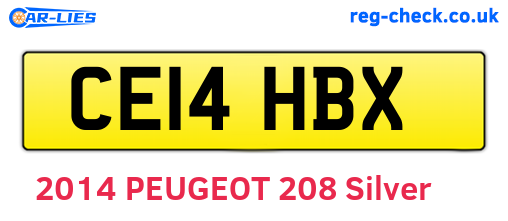 CE14HBX are the vehicle registration plates.