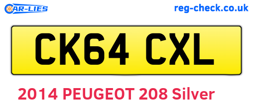 CK64CXL are the vehicle registration plates.