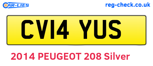 CV14YUS are the vehicle registration plates.