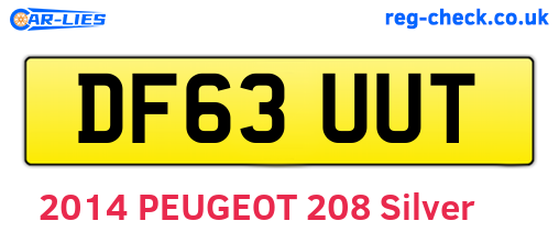 DF63UUT are the vehicle registration plates.