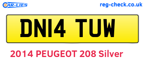 DN14TUW are the vehicle registration plates.