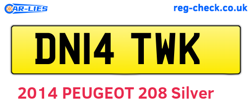 DN14TWK are the vehicle registration plates.