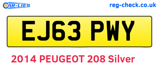 EJ63PWY are the vehicle registration plates.