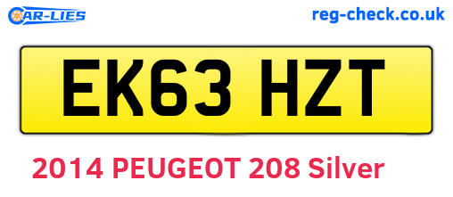 EK63HZT are the vehicle registration plates.