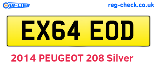 EX64EOD are the vehicle registration plates.