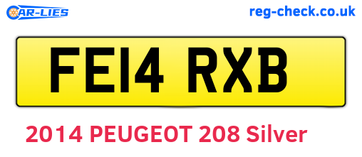 FE14RXB are the vehicle registration plates.