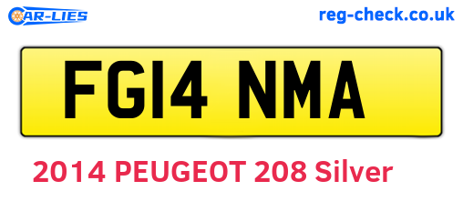 FG14NMA are the vehicle registration plates.