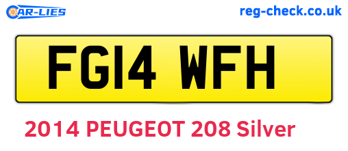 FG14WFH are the vehicle registration plates.