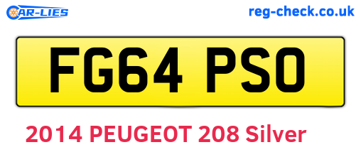 FG64PSO are the vehicle registration plates.