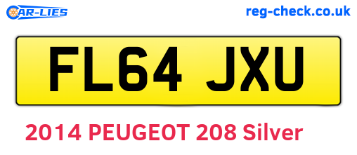 FL64JXU are the vehicle registration plates.