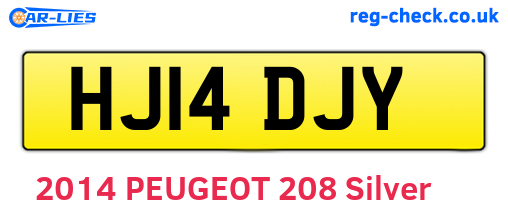 HJ14DJY are the vehicle registration plates.