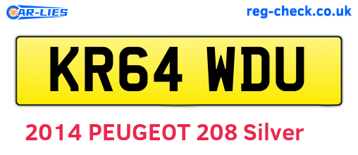 KR64WDU are the vehicle registration plates.