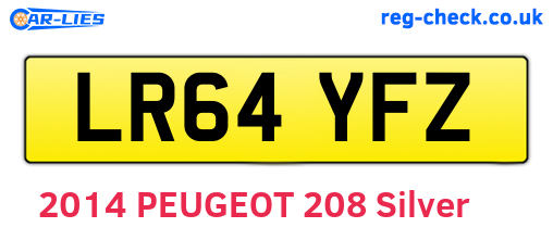 LR64YFZ are the vehicle registration plates.