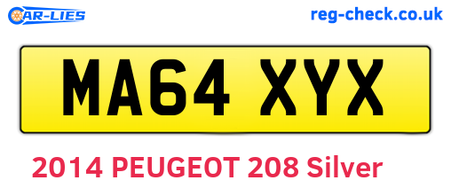 MA64XYX are the vehicle registration plates.