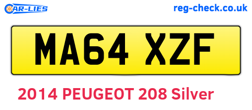 MA64XZF are the vehicle registration plates.