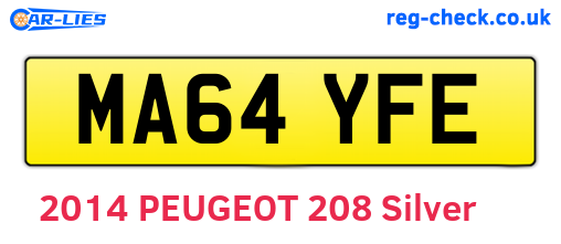 MA64YFE are the vehicle registration plates.