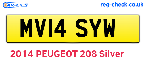 MV14SYW are the vehicle registration plates.