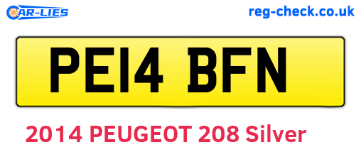 PE14BFN are the vehicle registration plates.