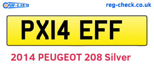 PX14EFF are the vehicle registration plates.