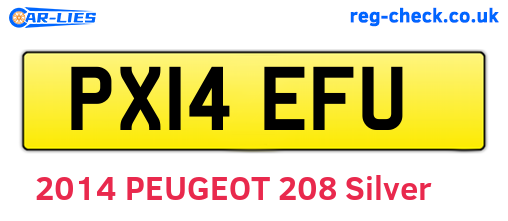 PX14EFU are the vehicle registration plates.