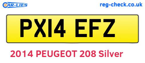 PX14EFZ are the vehicle registration plates.