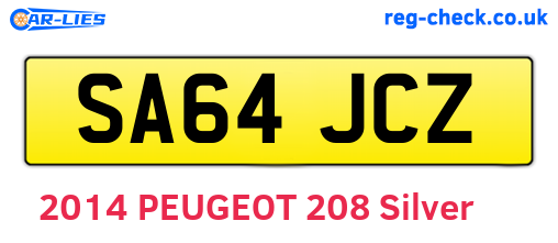 SA64JCZ are the vehicle registration plates.