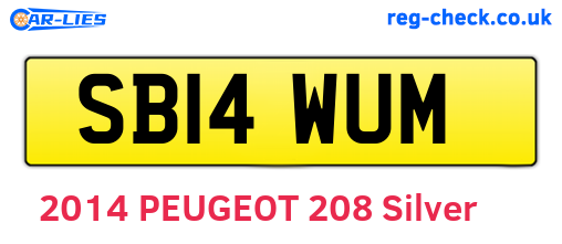 SB14WUM are the vehicle registration plates.