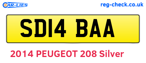 SD14BAA are the vehicle registration plates.
