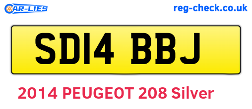 SD14BBJ are the vehicle registration plates.
