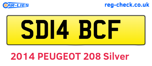 SD14BCF are the vehicle registration plates.