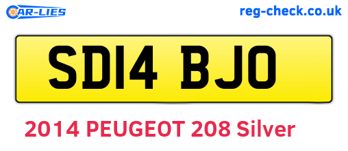 SD14BJO are the vehicle registration plates.