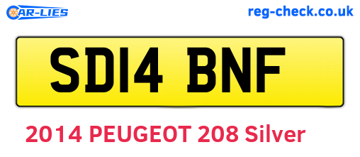 SD14BNF are the vehicle registration plates.