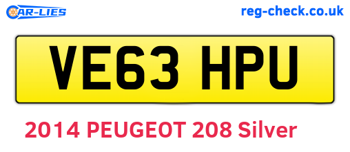 VE63HPU are the vehicle registration plates.