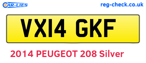 VX14GKF are the vehicle registration plates.