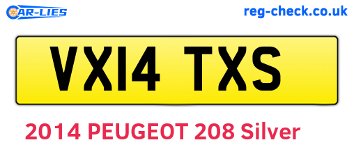VX14TXS are the vehicle registration plates.