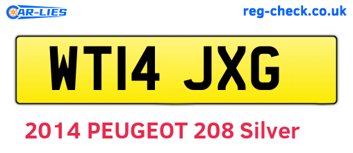 WT14JXG are the vehicle registration plates.