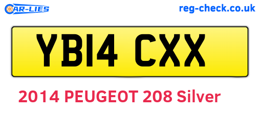 YB14CXX are the vehicle registration plates.