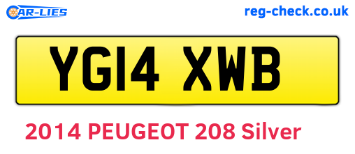 YG14XWB are the vehicle registration plates.
