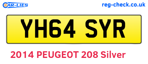 YH64SYR are the vehicle registration plates.