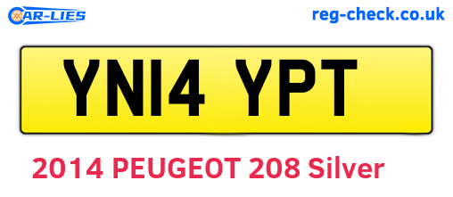 YN14YPT are the vehicle registration plates.