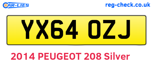 YX64OZJ are the vehicle registration plates.