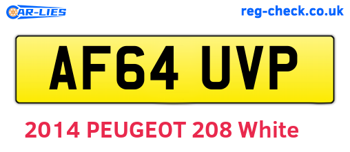 AF64UVP are the vehicle registration plates.