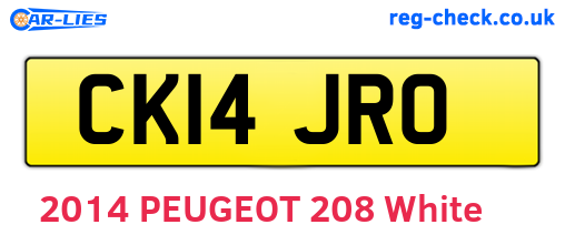 CK14JRO are the vehicle registration plates.