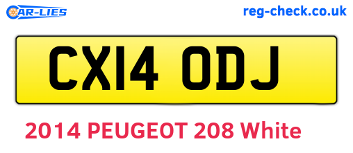CX14ODJ are the vehicle registration plates.