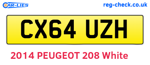 CX64UZH are the vehicle registration plates.