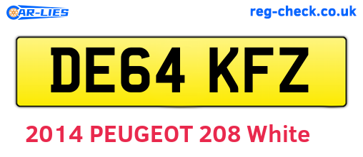 DE64KFZ are the vehicle registration plates.