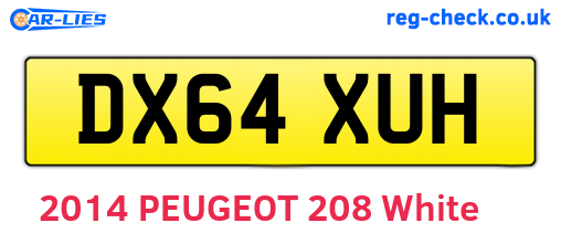 DX64XUH are the vehicle registration plates.